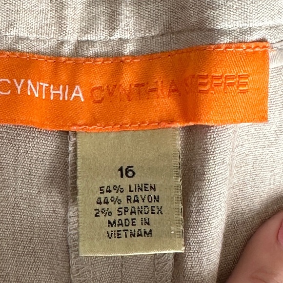 Brand New Cynthia Steffe Linen Blend Flax Trousers Pants Size 16 Straight Leg - Picture 7 of 7